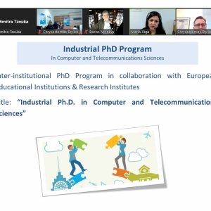 Presentation of the project ” Industrial PhD in Computer and Telecommunications Sciences” at the project meeting of the European Project “eMediator”